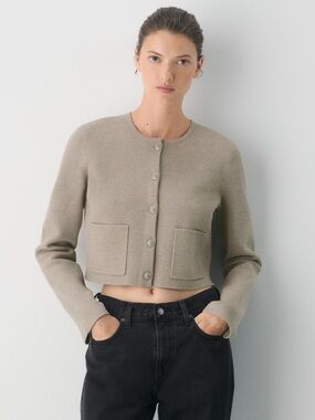 Babaton Notable Cardigan (Aritzia) - Heather Oat Beige